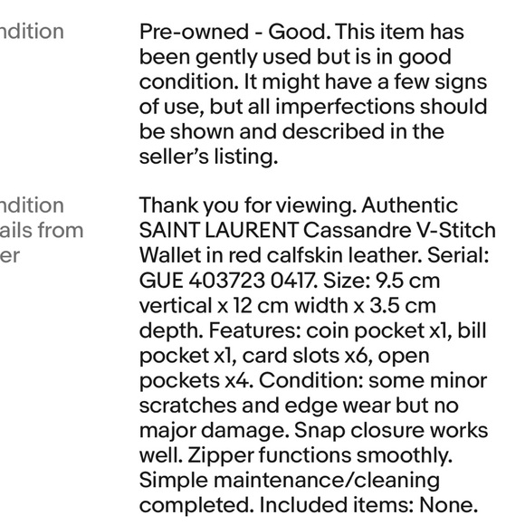 Yves Saint Laurent Red Quilted Leather Wallet - Picture 8 of 10